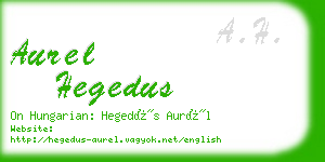 aurel hegedus business card